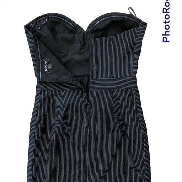 Bebe Pinstripe strapless Dress - Picture 3 of 3